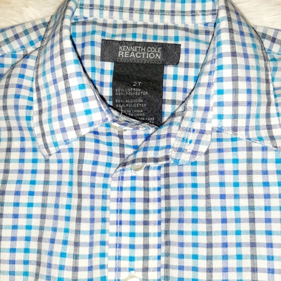 KENNETH COLE REACTION toddler blue gray collared button dress shirt - Picture 4 of 4